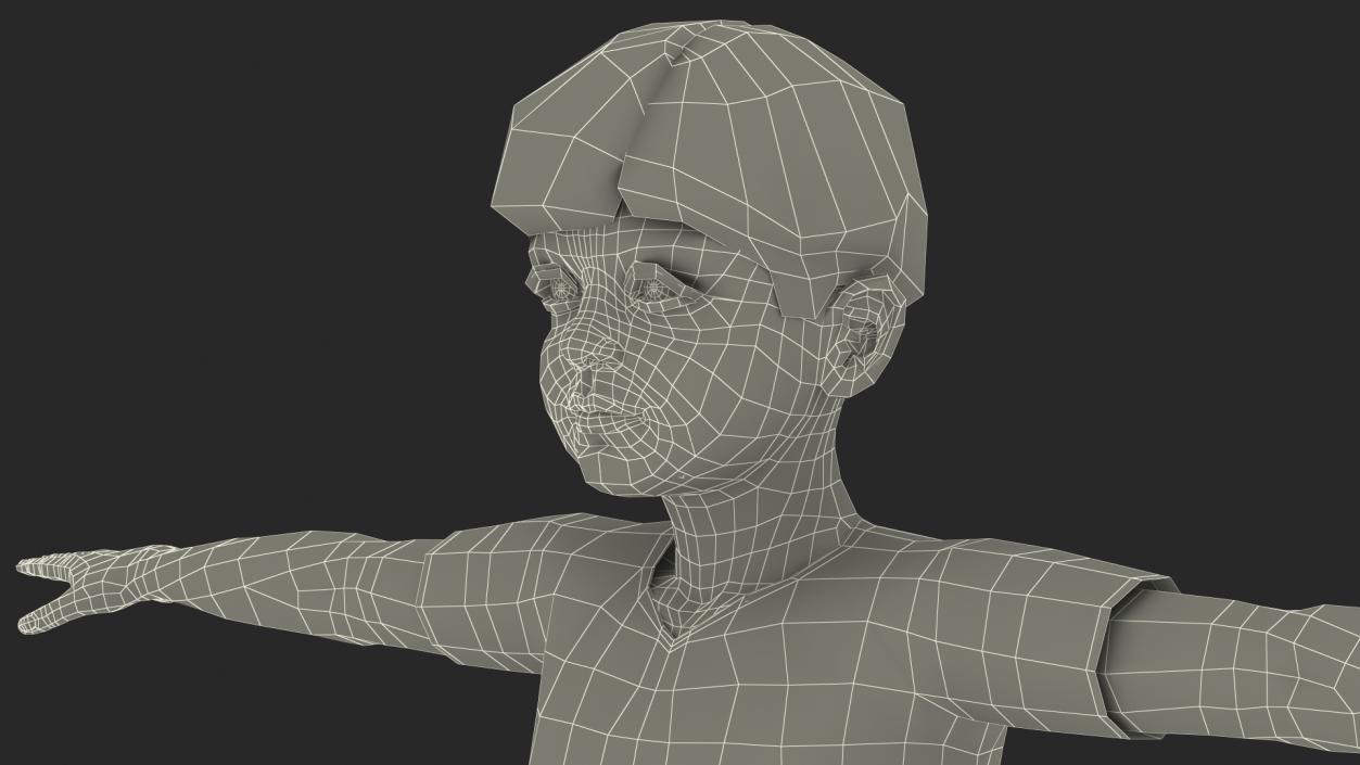 3D Realistic Child Boy Rigged 2 model