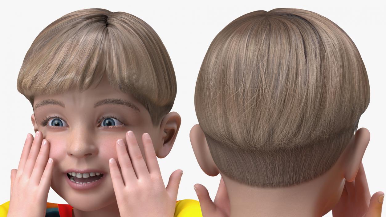 3D Realistic Child Boy Rigged 2 model