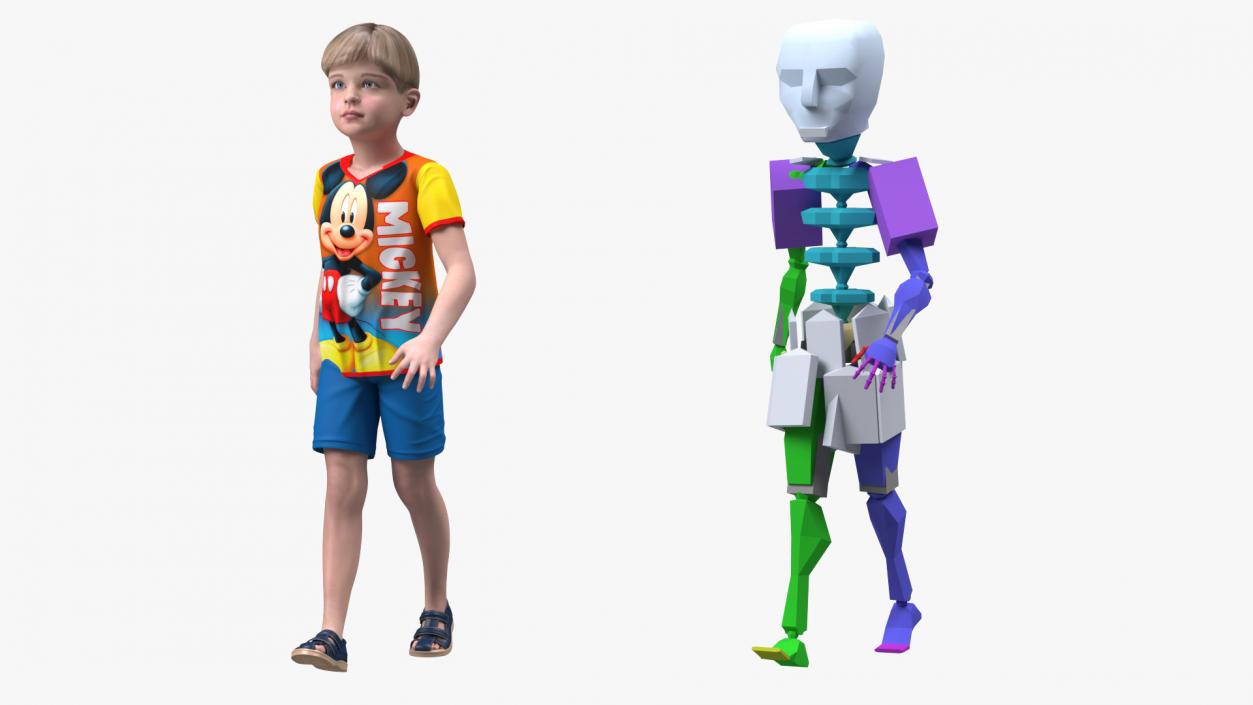 3D Realistic Child Boy Rigged 2 model