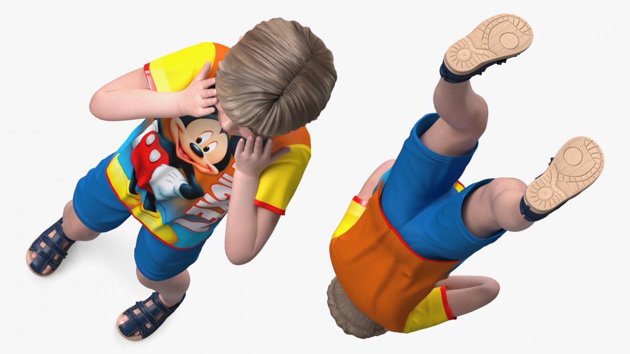 3D Realistic Child Boy Rigged 2 model