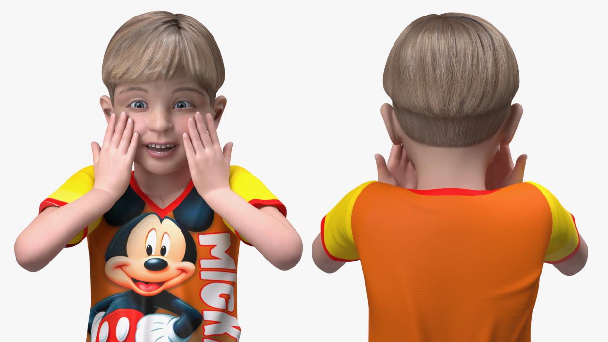 3D Realistic Child Boy Rigged 2 model