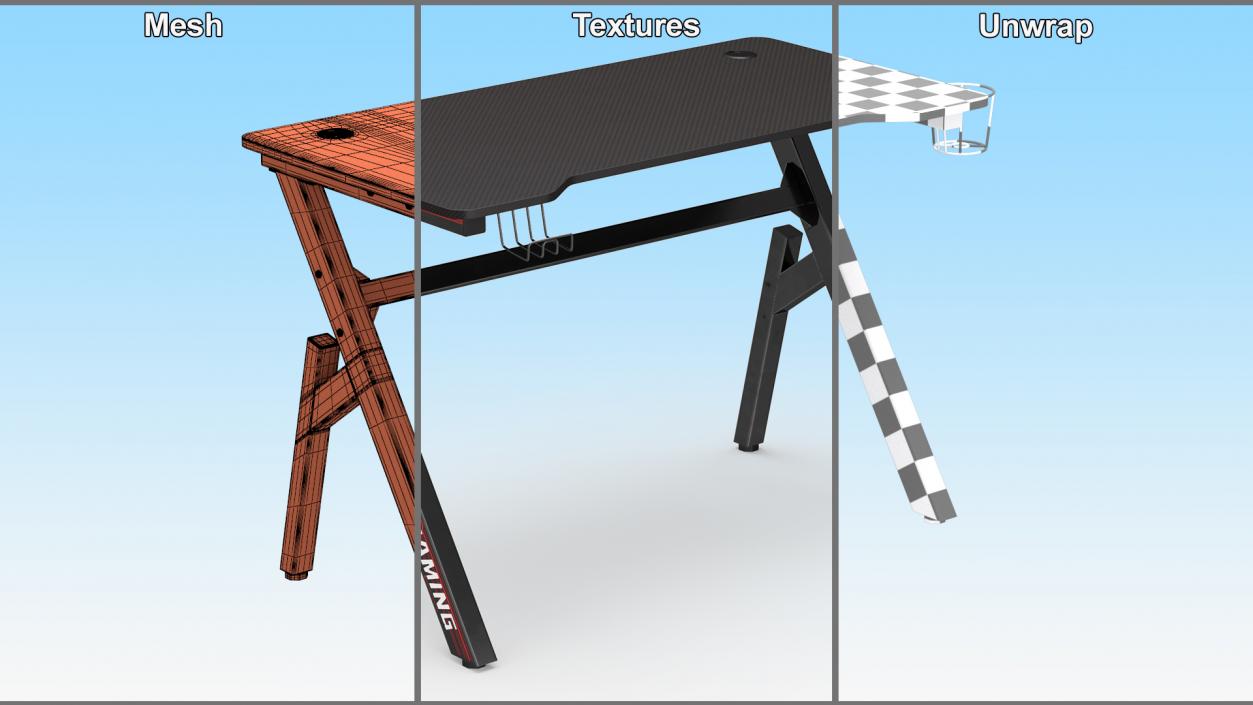 FDW Computer Gaming Desk 3D model