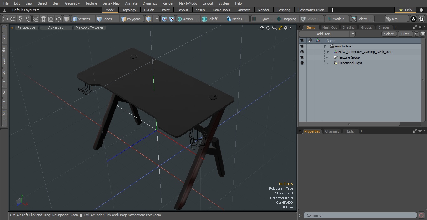 FDW Computer Gaming Desk 3D model