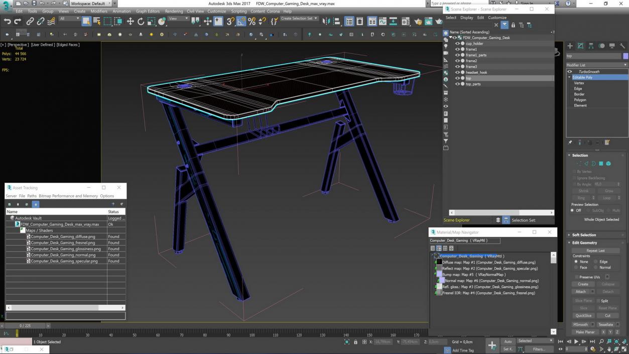 FDW Computer Gaming Desk 3D model