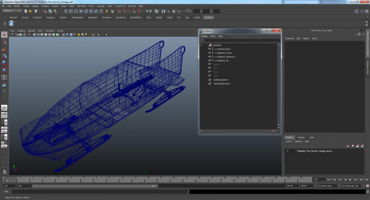 Bobsled Two Person Omega 3D model