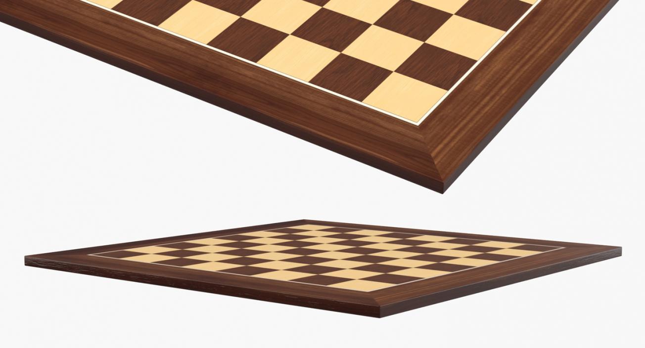 3D Wooden Chess Board model