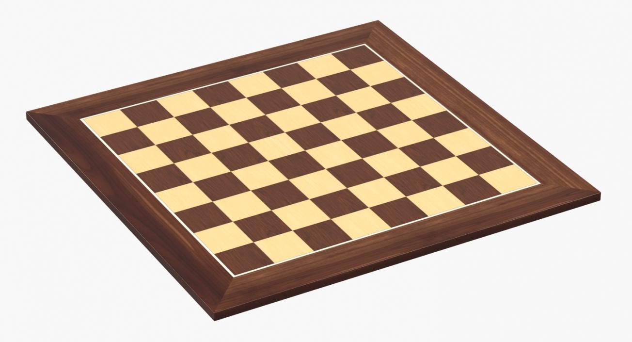 3D Wooden Chess Board model