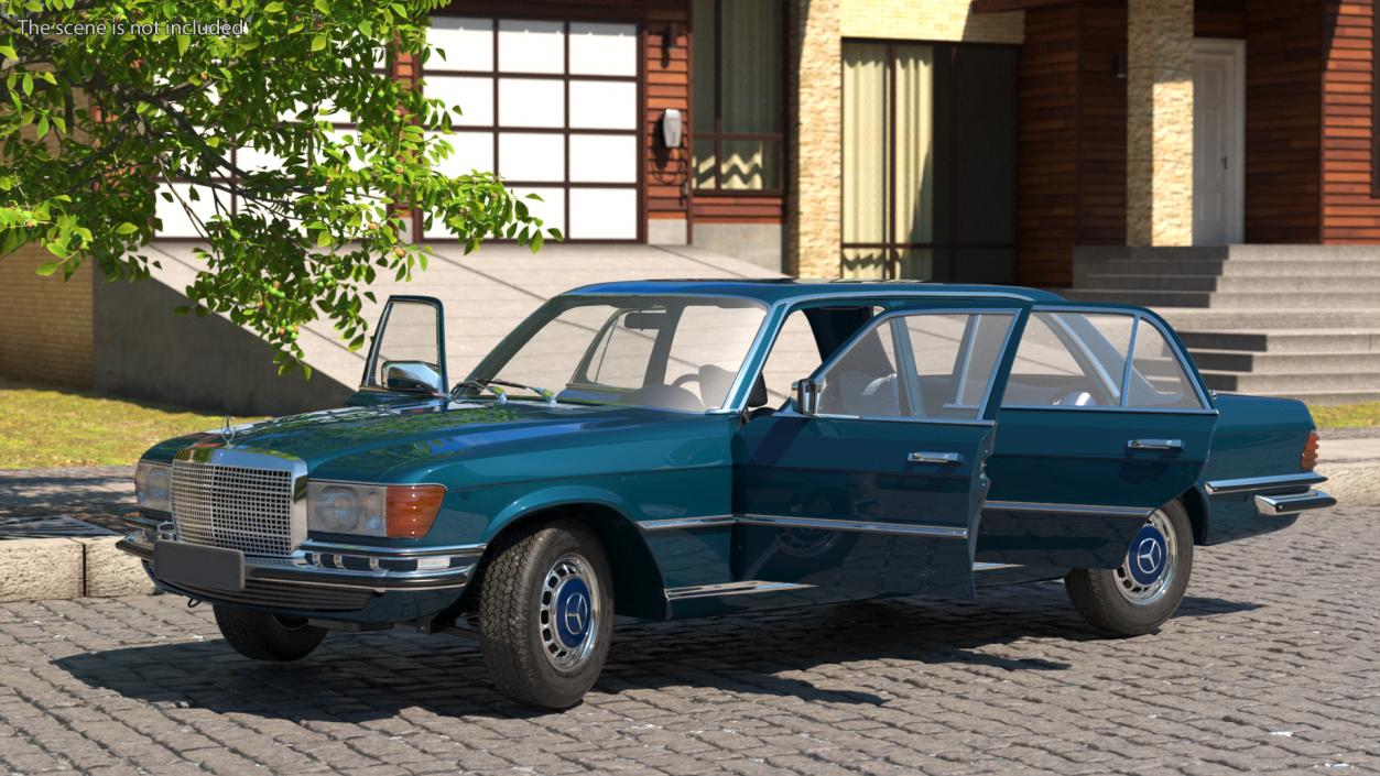 Mercedes Benz 350 SE Blue Rigged 3D