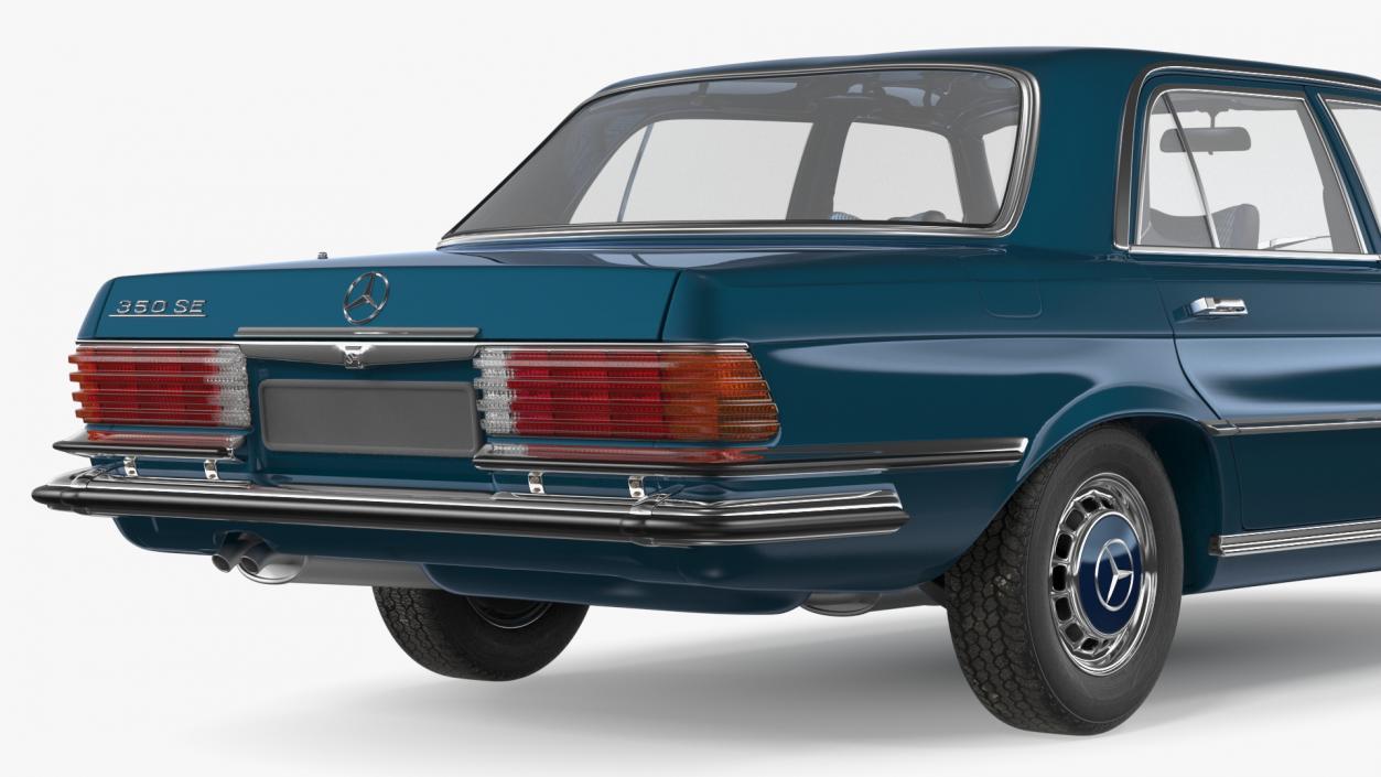 Mercedes Benz 350 SE Blue Rigged 3D