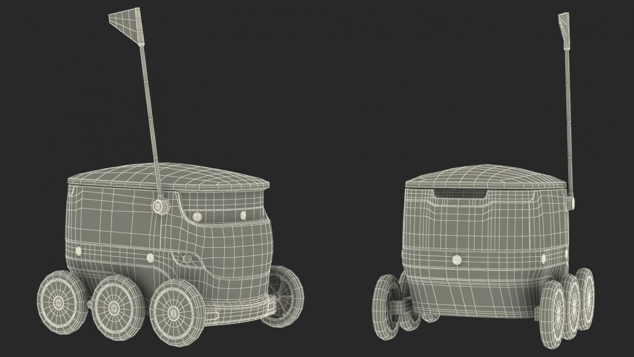 Self-Driving Robot Delivery Face Rigged 3D model