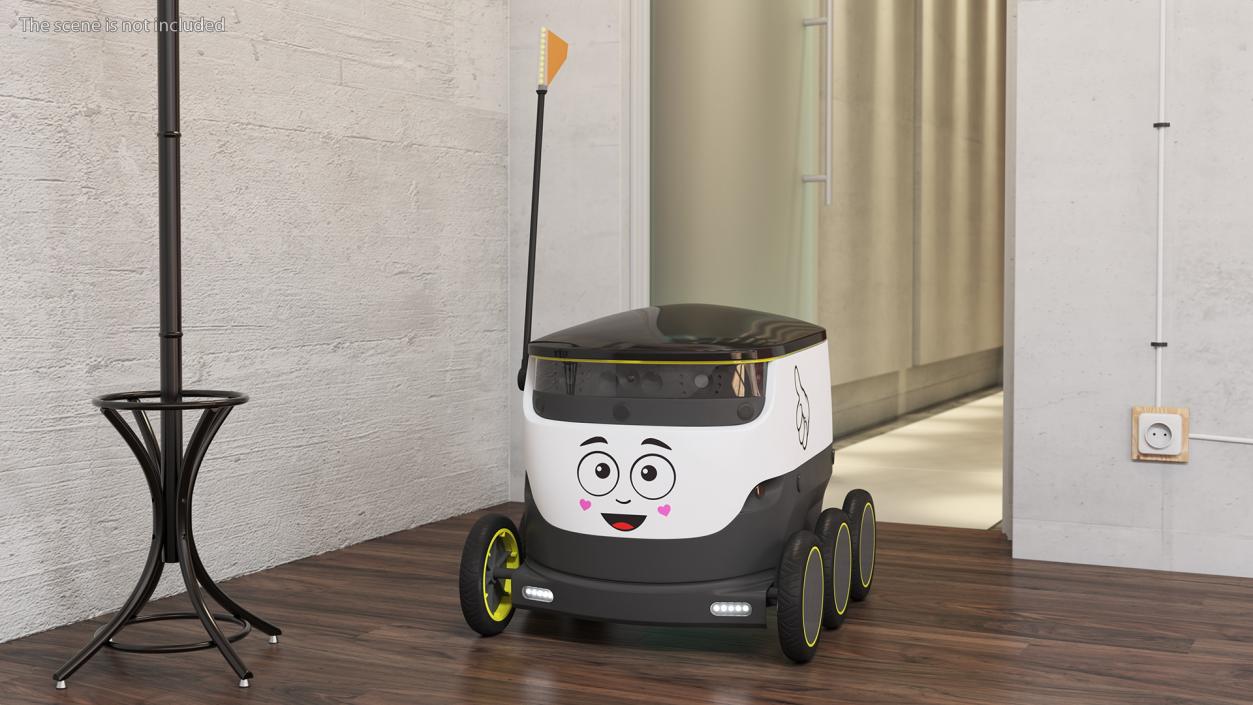 Self-Driving Robot Delivery Face Rigged 3D model