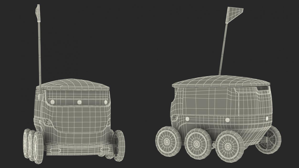 Self-Driving Robot Delivery Face Rigged 3D model