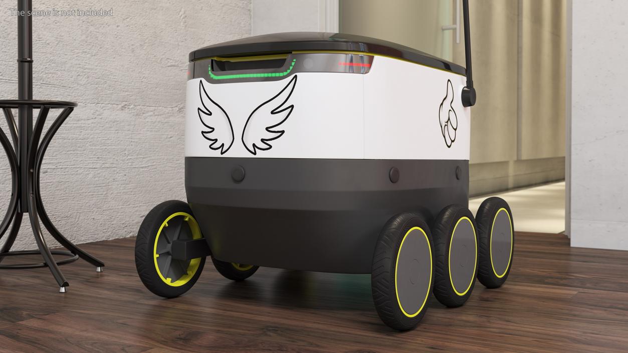 Self-Driving Robot Delivery Face Rigged 3D model