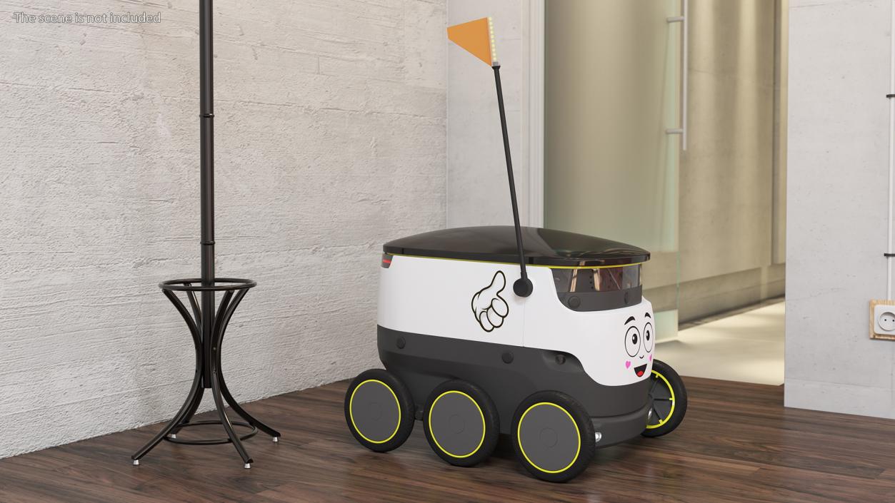 Self-Driving Robot Delivery Face Rigged 3D model