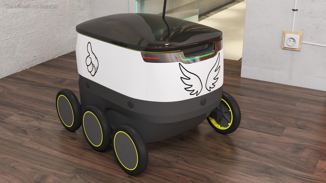 Self-Driving Robot Delivery Face Rigged 3D model