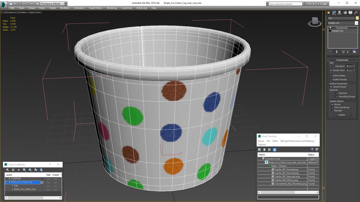 Empty Ice Cream Cup 3D model