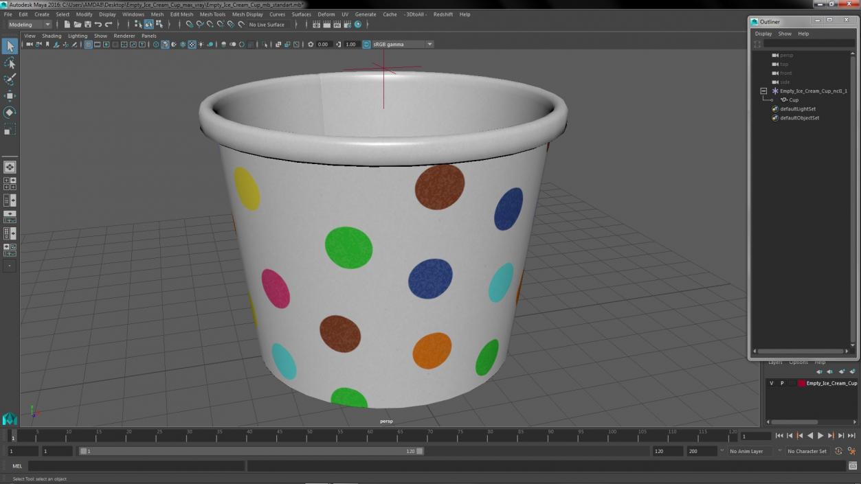 Empty Ice Cream Cup 3D model