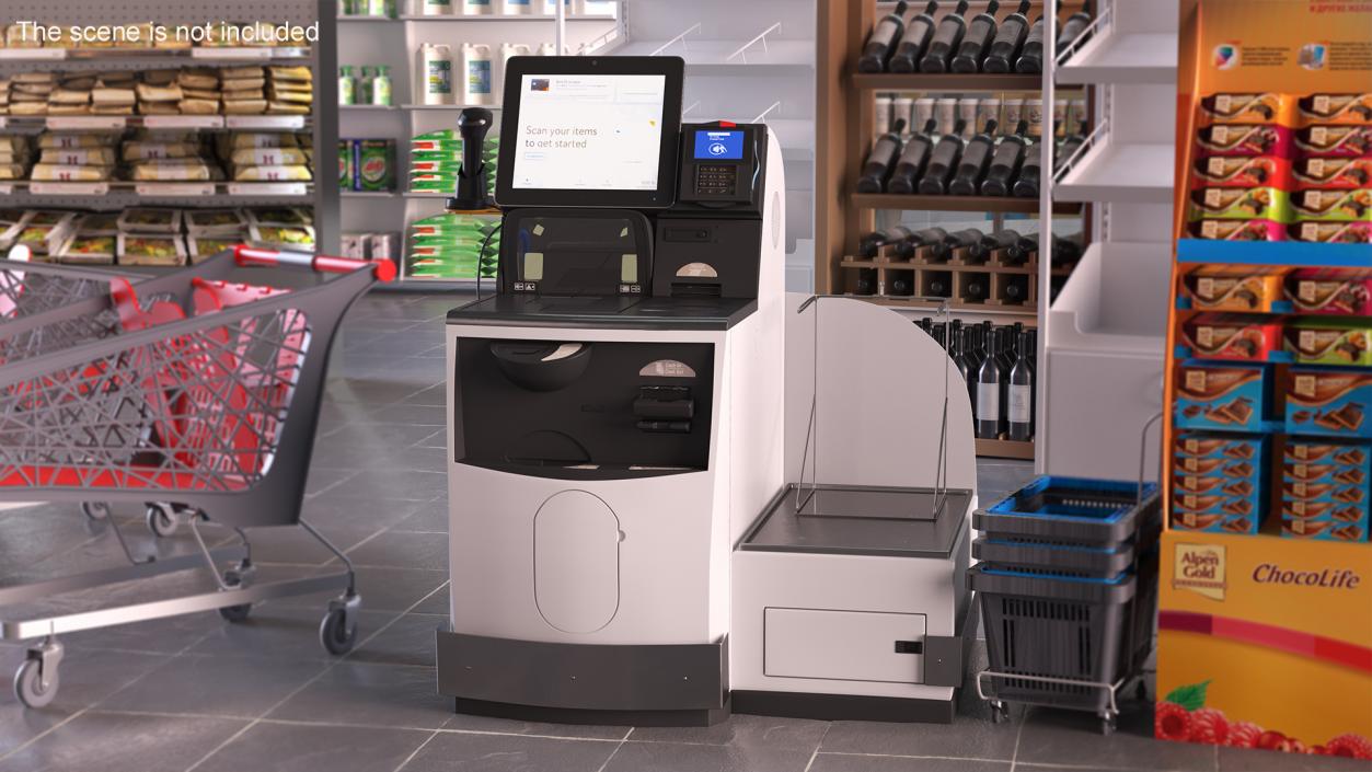 3D Retail Self Service Checkout Kiosk 2