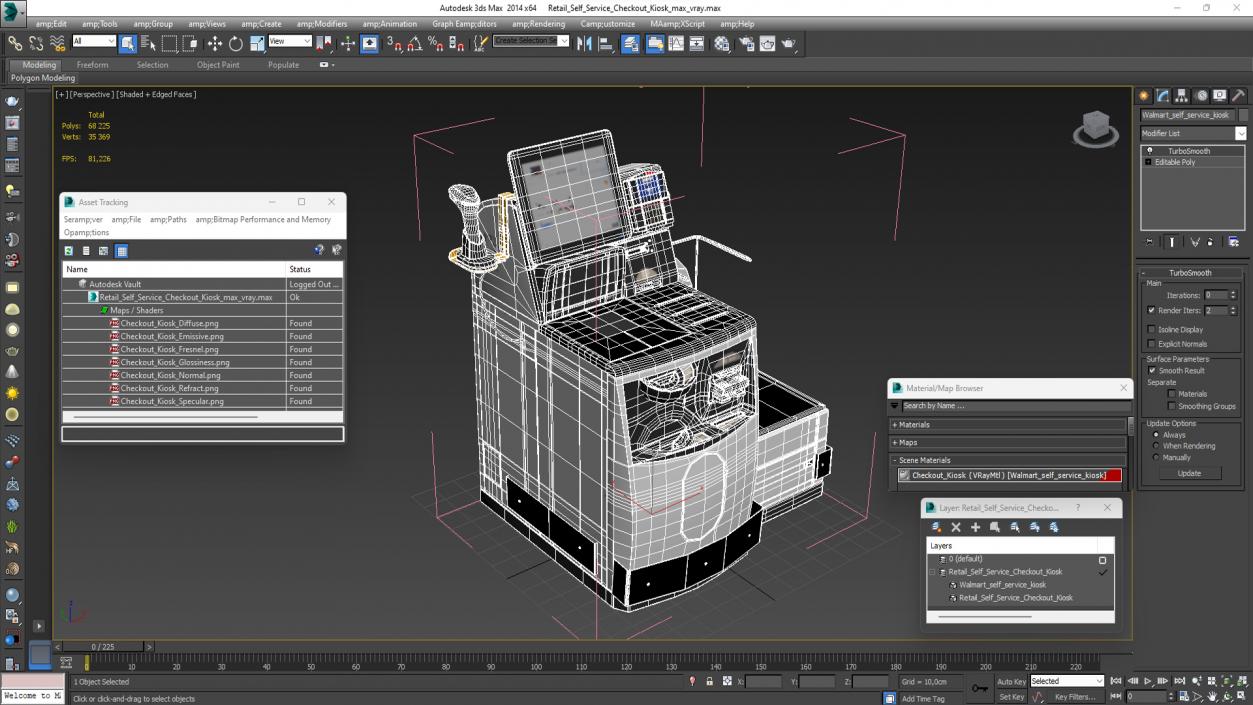 3D Retail Self Service Checkout Kiosk 2