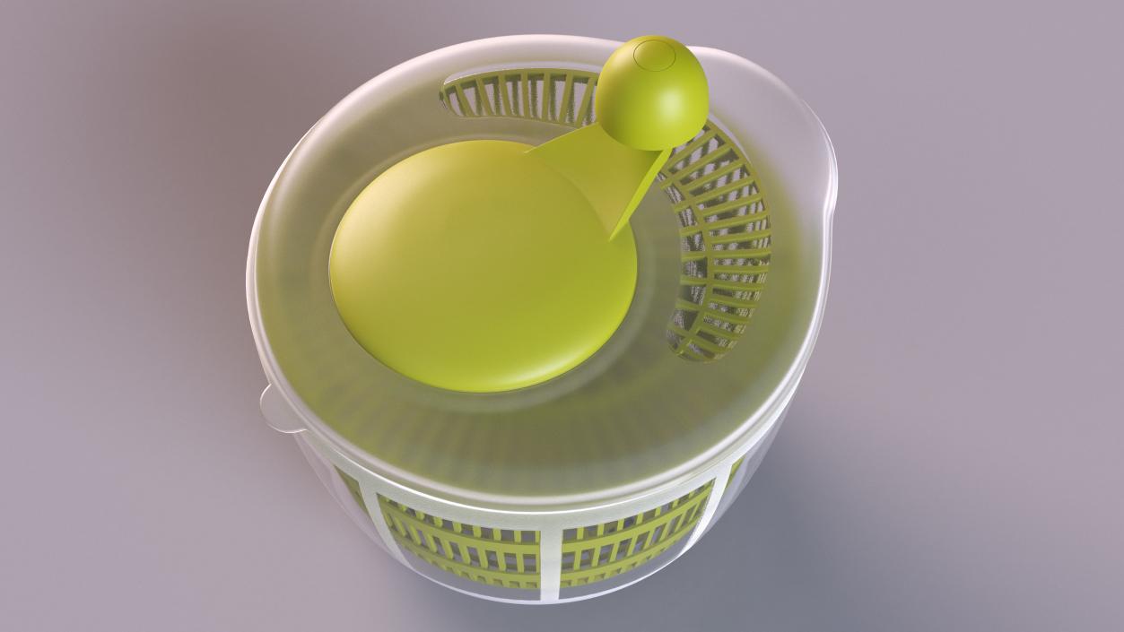 Plastic Salad Spinner Green 3D