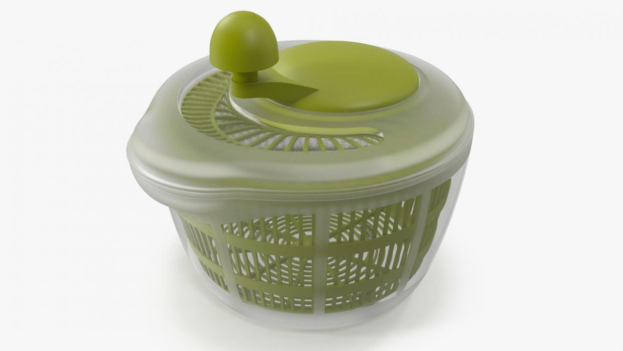 Plastic Salad Spinner Green 3D