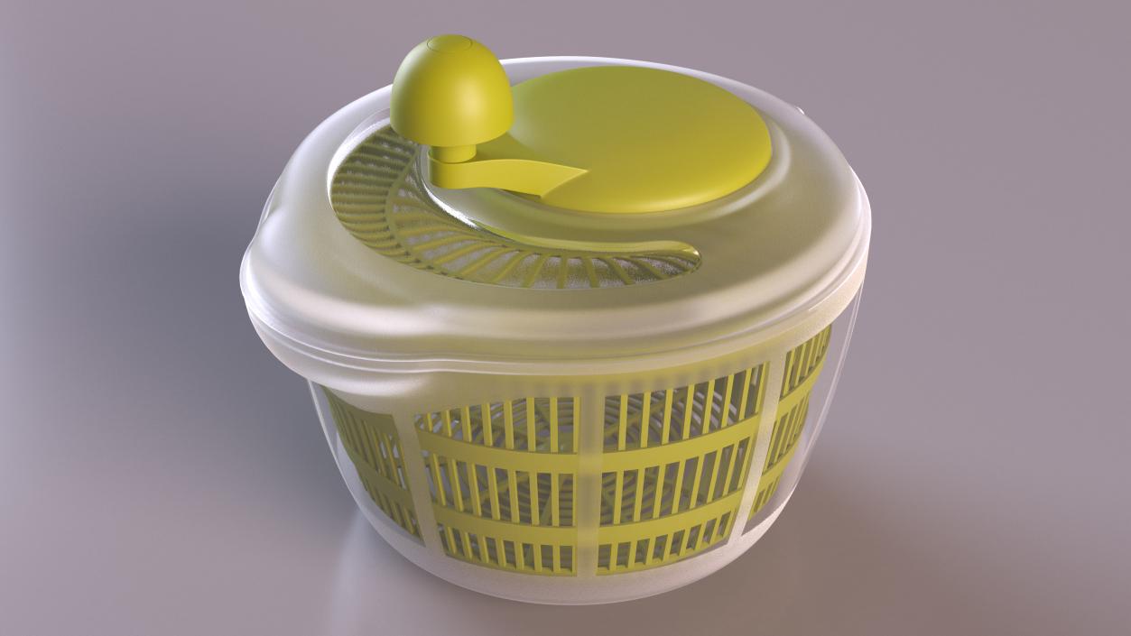 Plastic Salad Spinner Green 3D