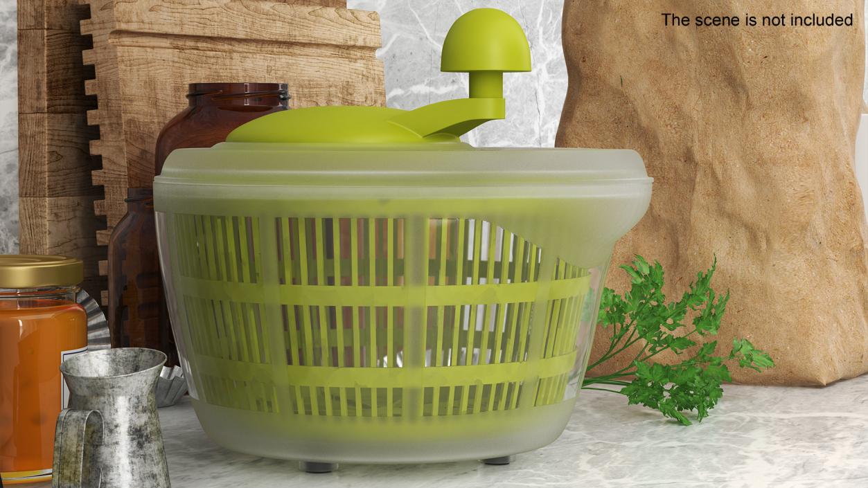 Plastic Salad Spinner Green 3D