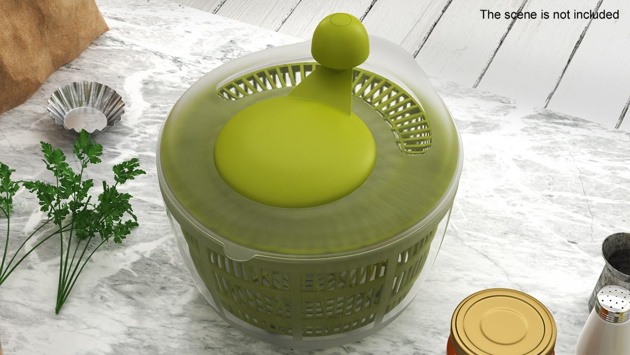 Plastic Salad Spinner Green 3D