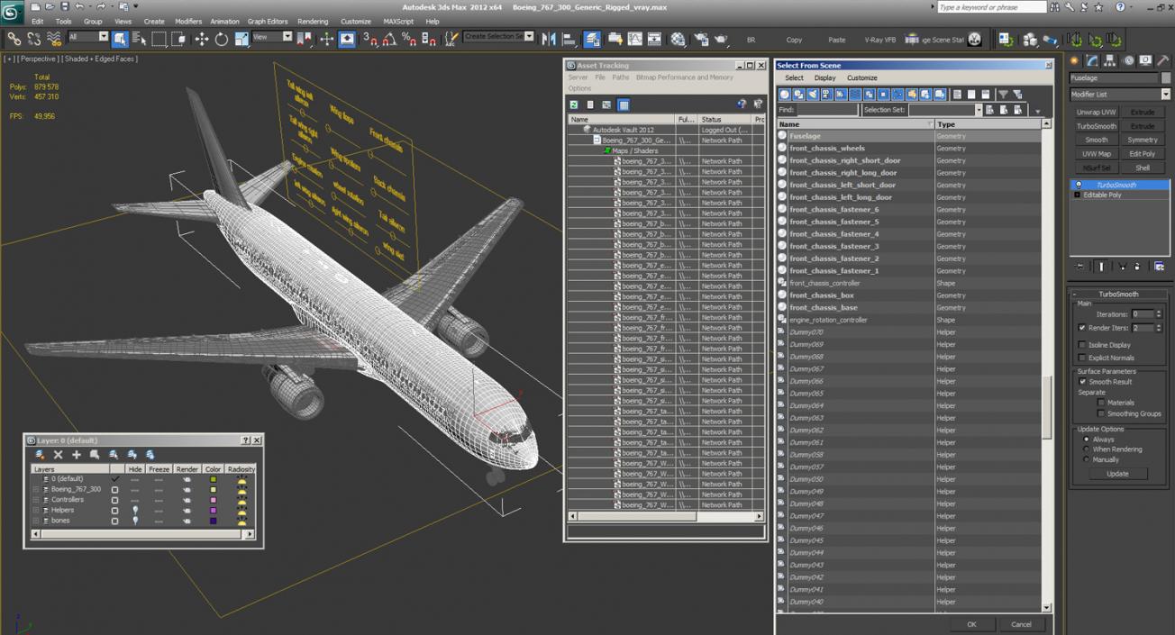 Boeing 767-300 Generic Rigged 3D model