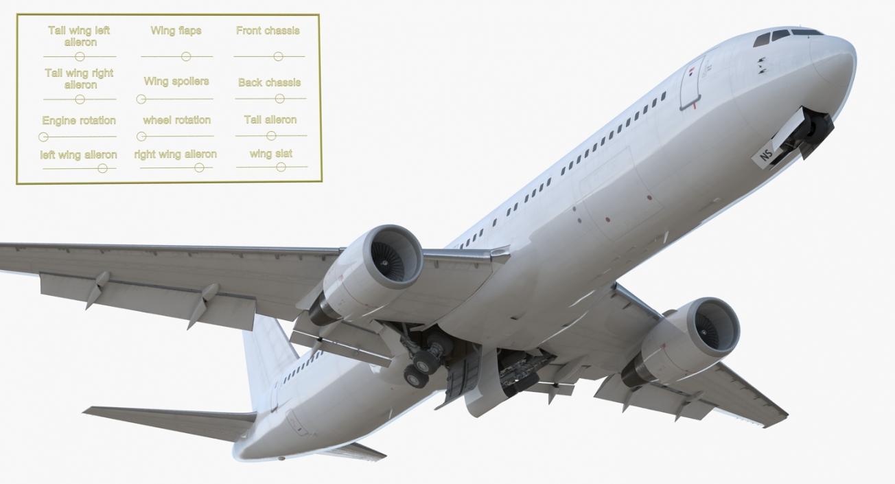 Boeing 767-300 Generic Rigged 3D model