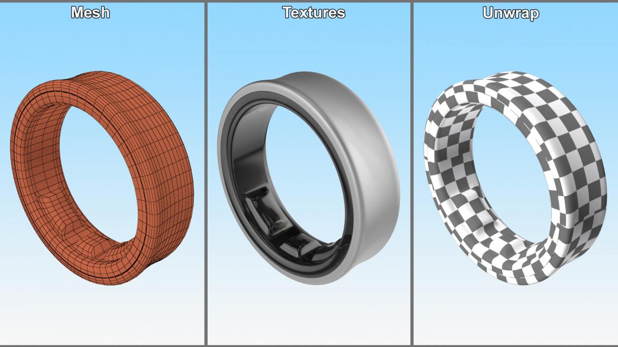 3D model Samsung Galaxy Ring Titanium Silver