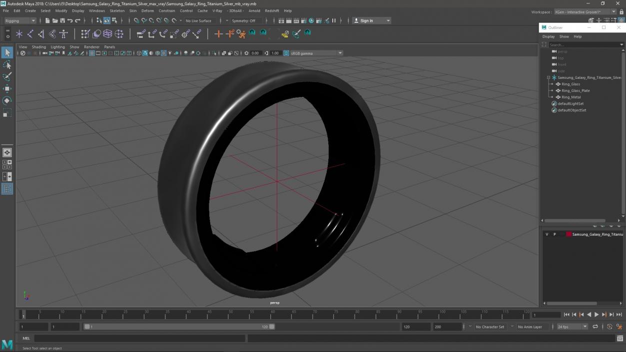 3D model Samsung Galaxy Ring Titanium Silver