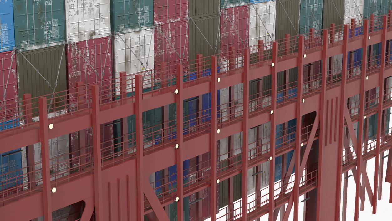 3D Cargo Shipping Containers Stacked model