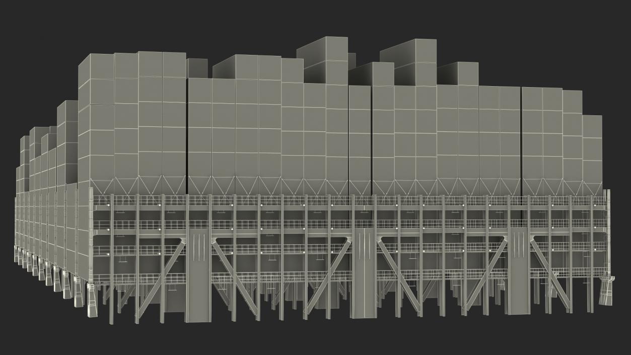 3D Cargo Shipping Containers Stacked model