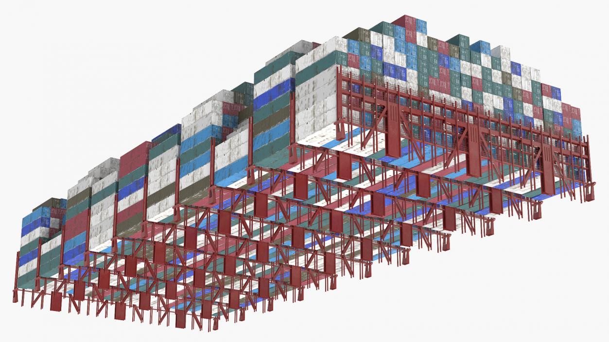 3D Cargo Shipping Containers Stacked model