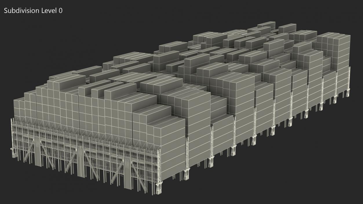 3D Cargo Shipping Containers Stacked model