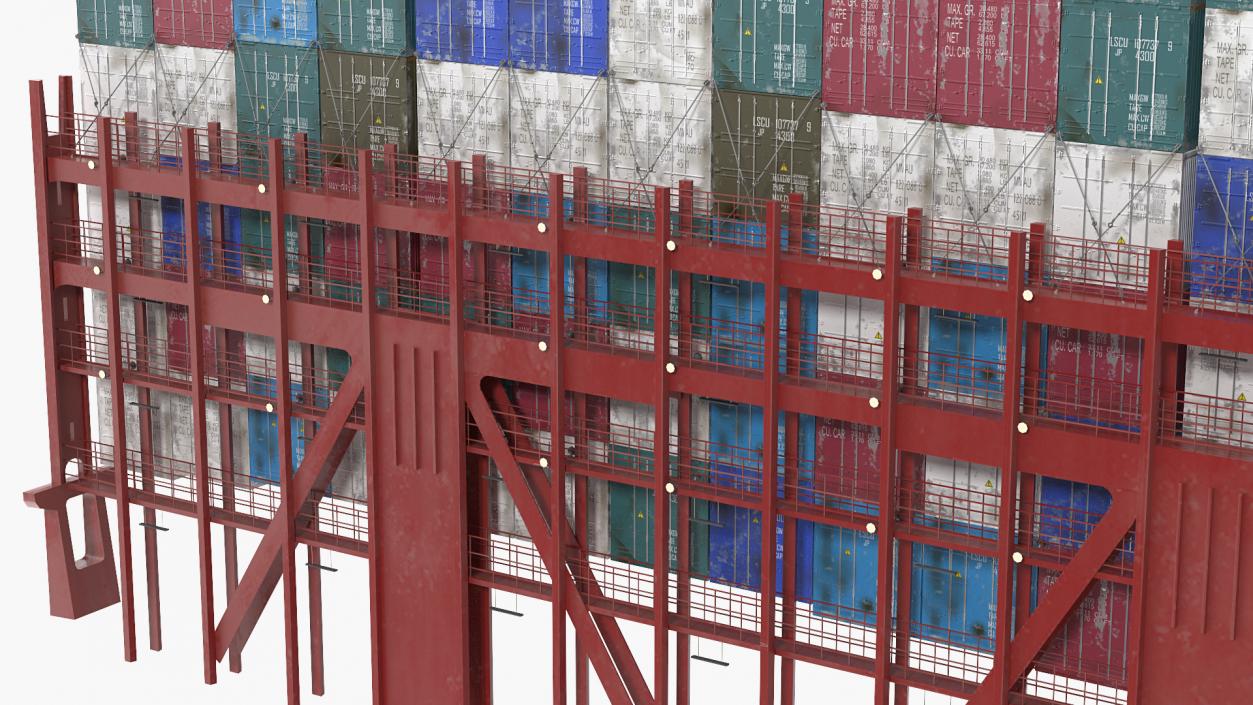 3D Cargo Shipping Containers Stacked model