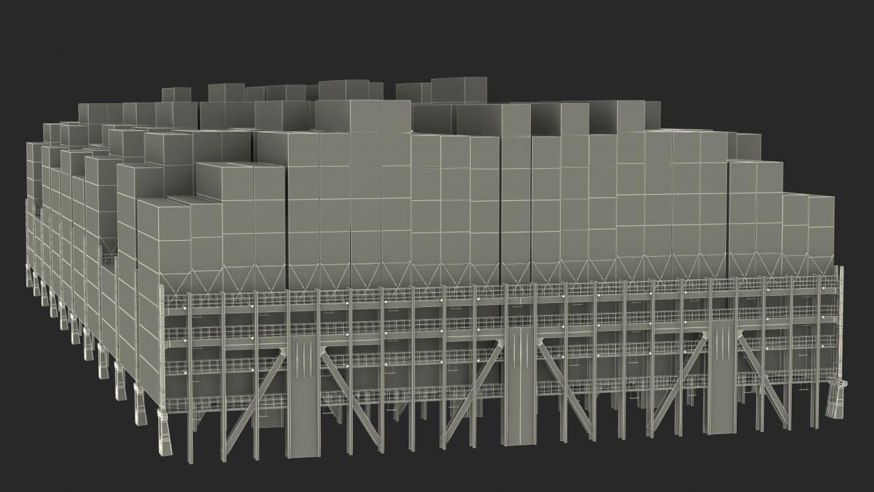 3D Cargo Shipping Containers Stacked model