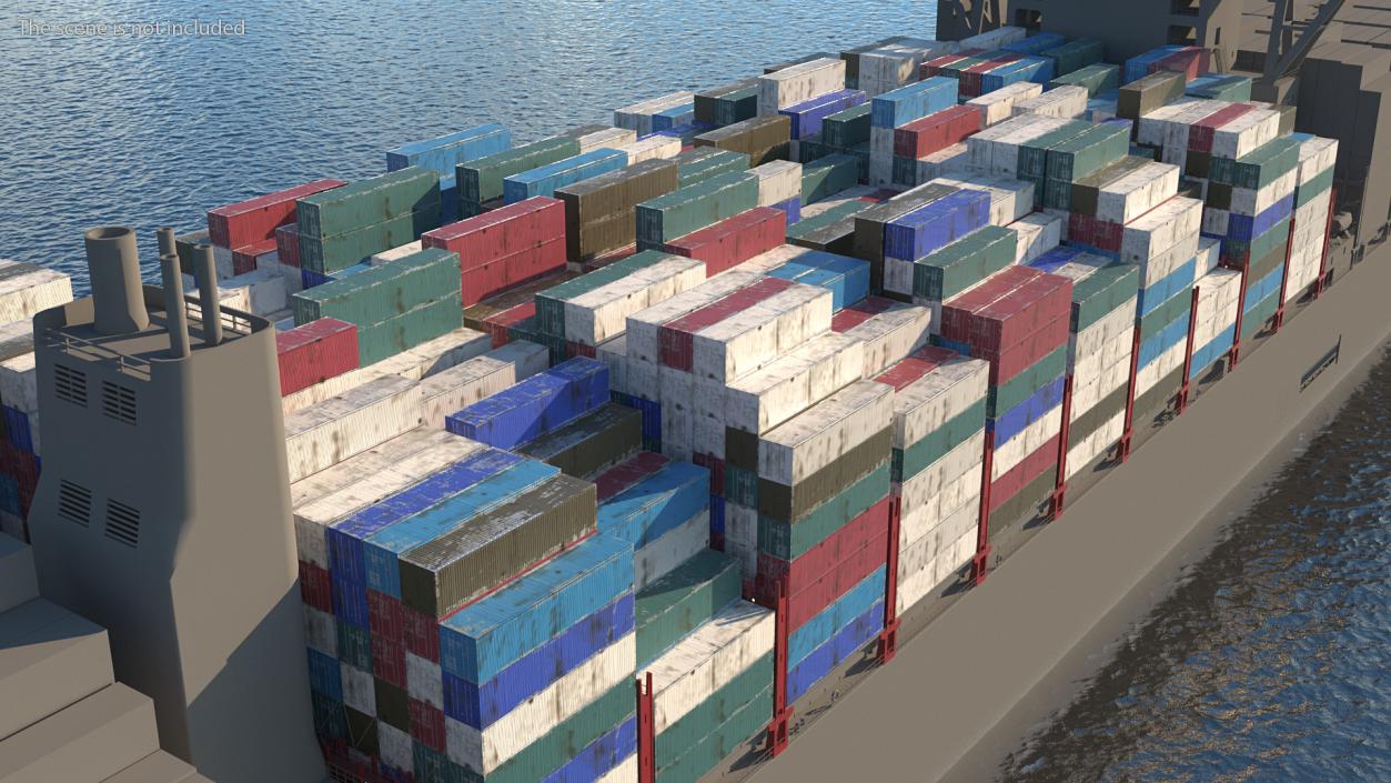 3D Cargo Shipping Containers Stacked model