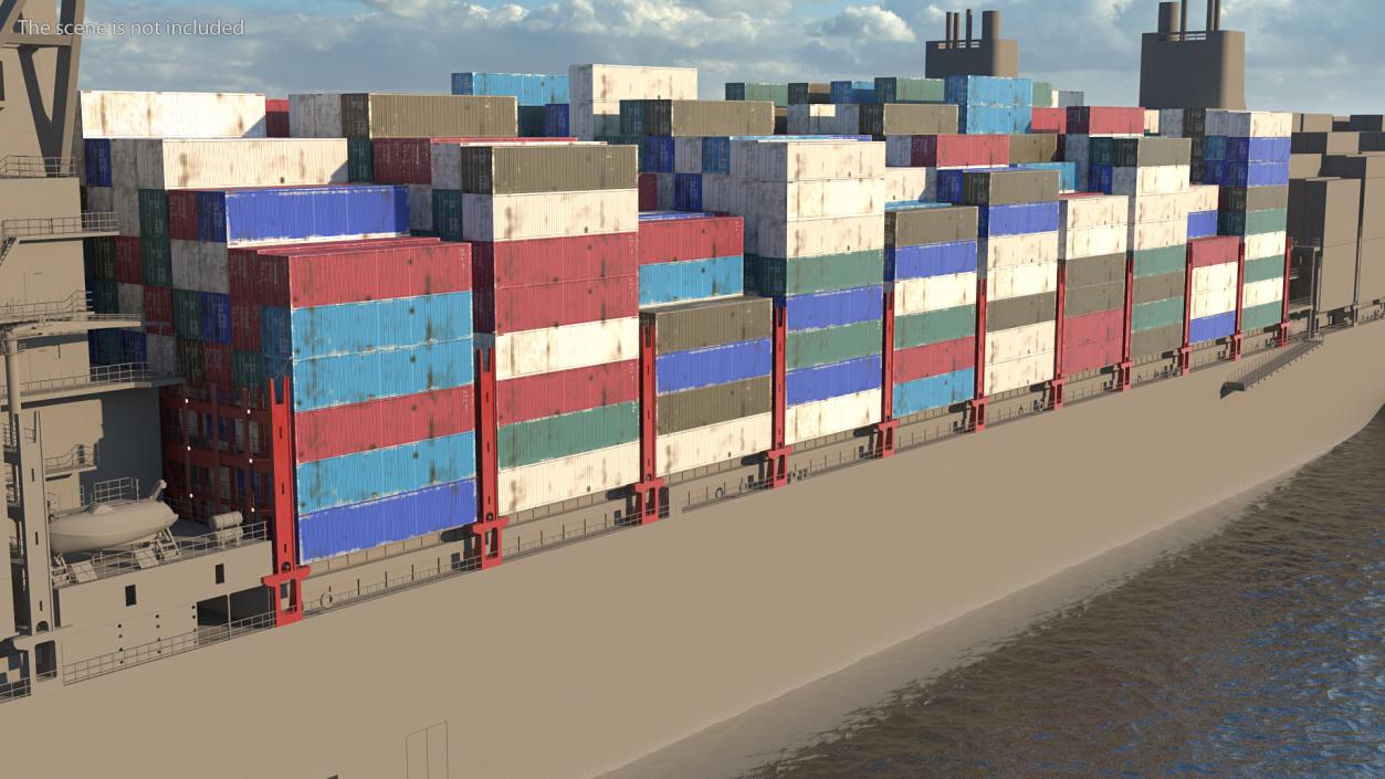 3D Cargo Shipping Containers Stacked model