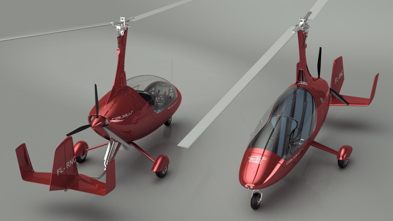 Autogyro Calidus 912 Red 3D model