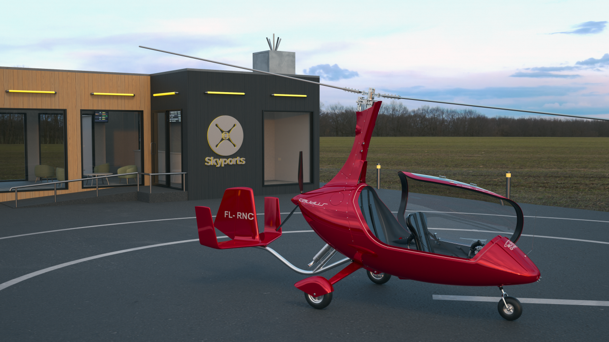 Autogyro Calidus 912 Red 3D model