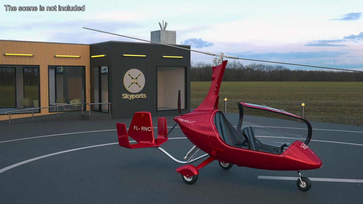 Autogyro Calidus 912 Red 3D model