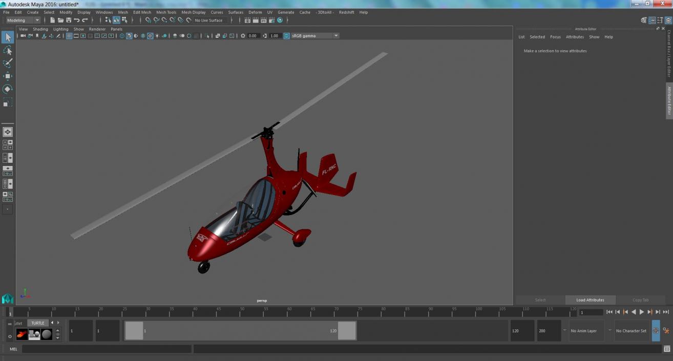 Autogyro Calidus 912 Red 3D model