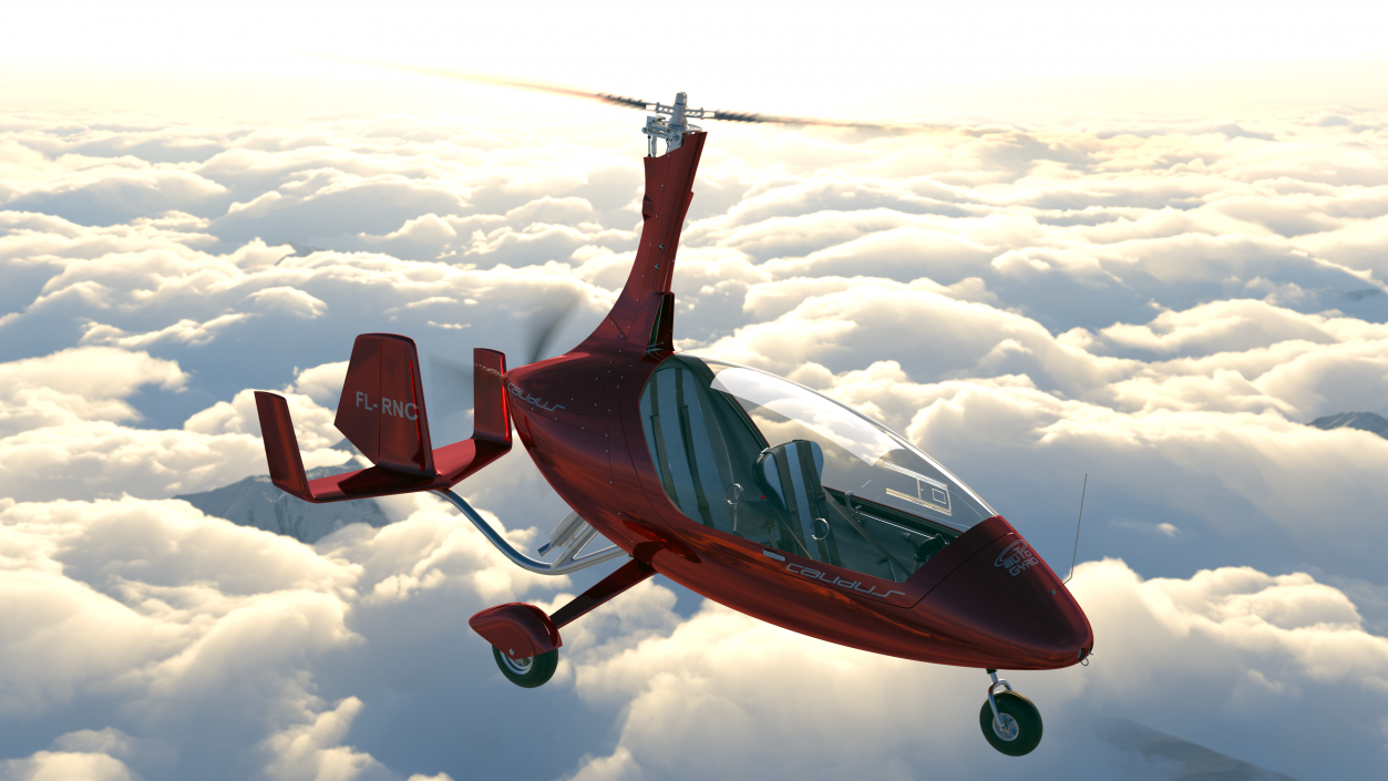 Autogyro Calidus 912 Red 3D model