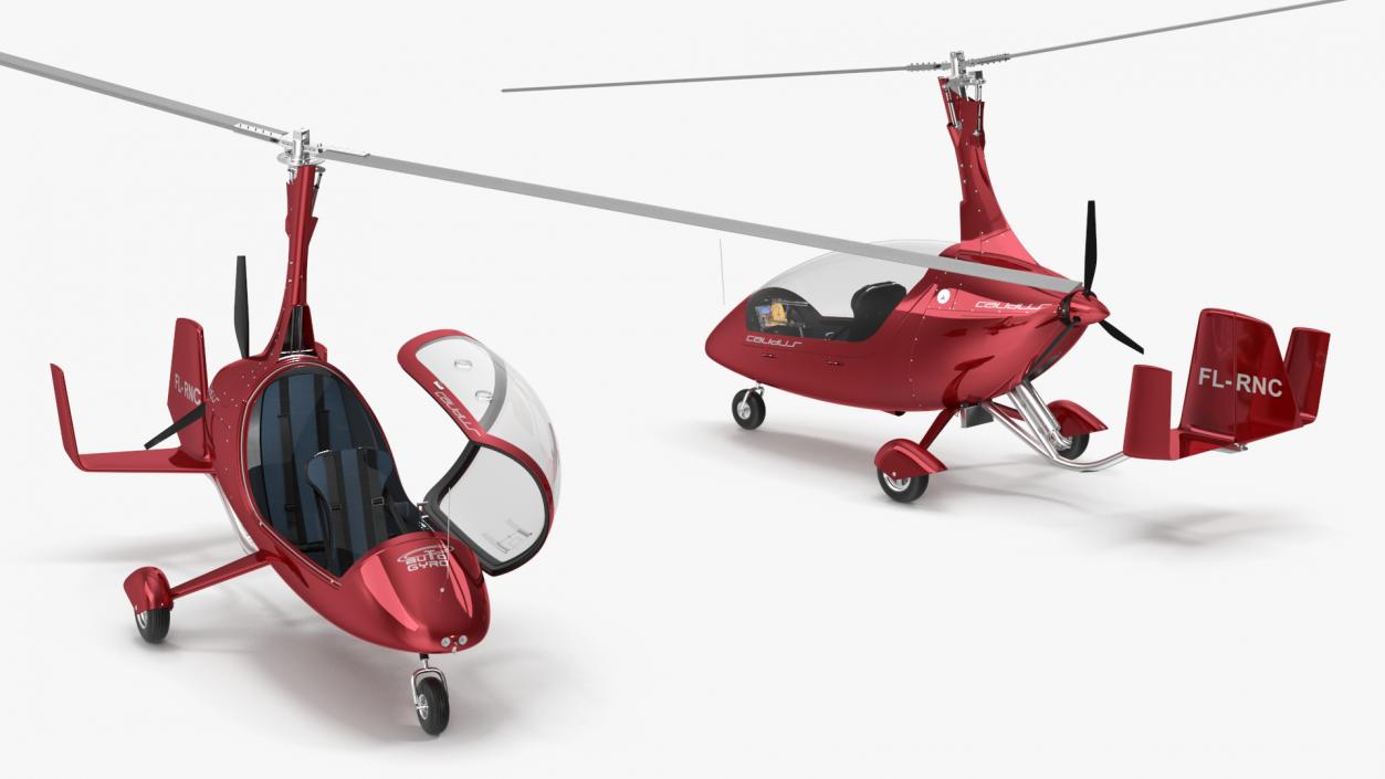 Autogyro Calidus 912 Red 3D model