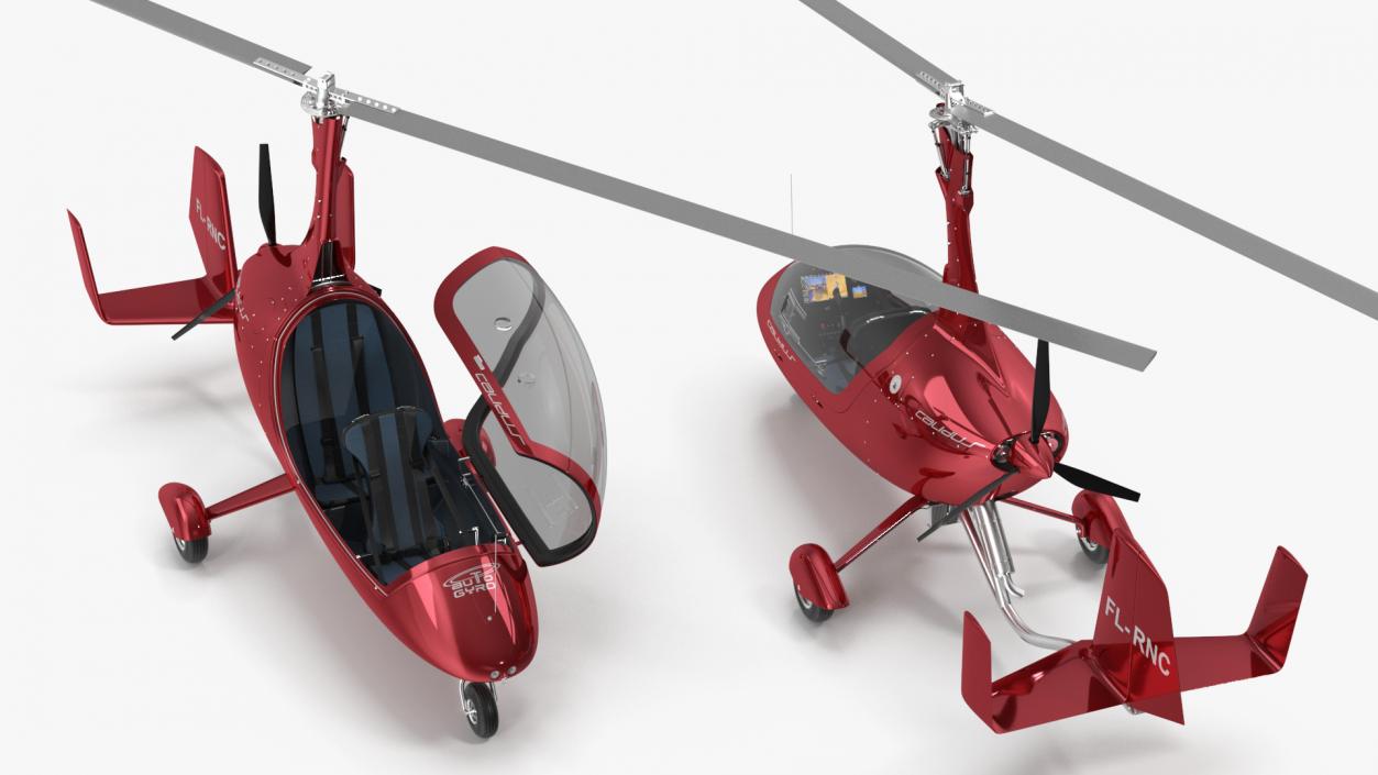 Autogyro Calidus 912 Red 3D model