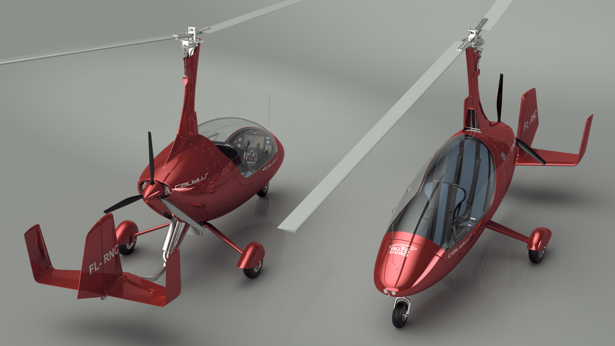 Autogyro Calidus 912 Red 3D model