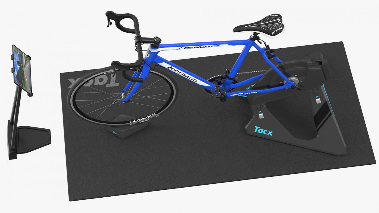 3D Tacx NEO 2T Smart Trainer And Bike Rigged