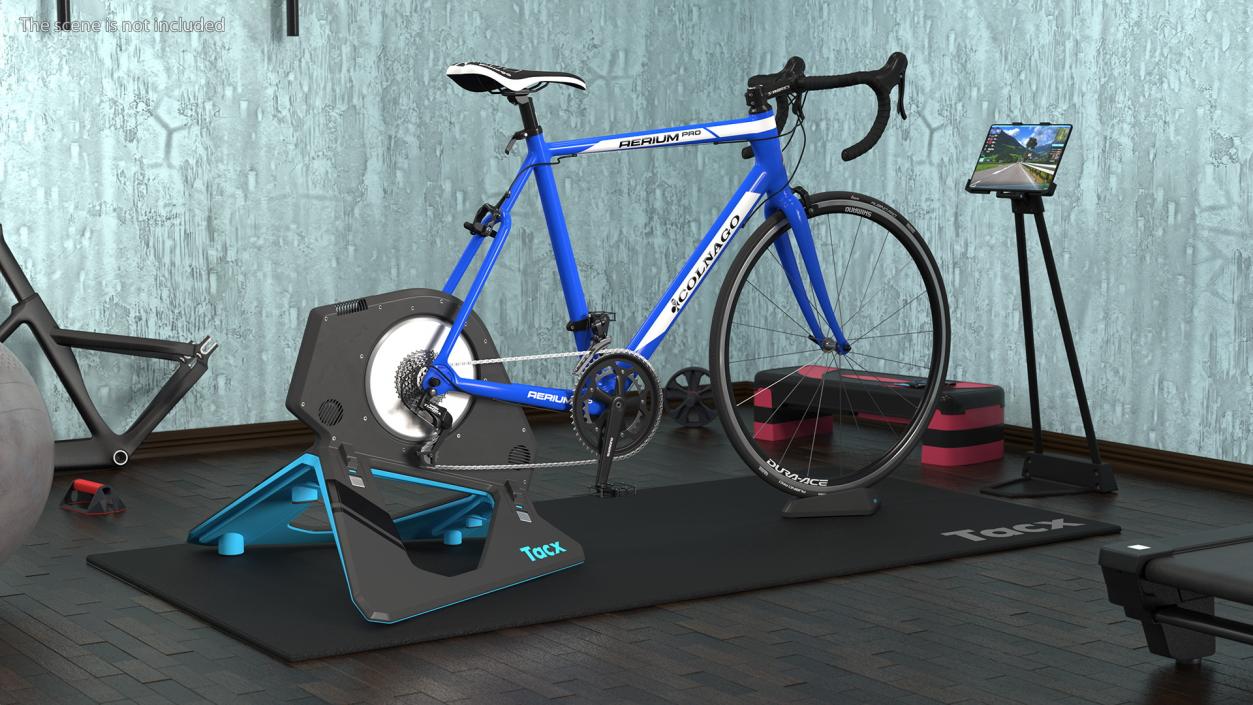 3D Tacx NEO 2T Smart Trainer And Bike Rigged